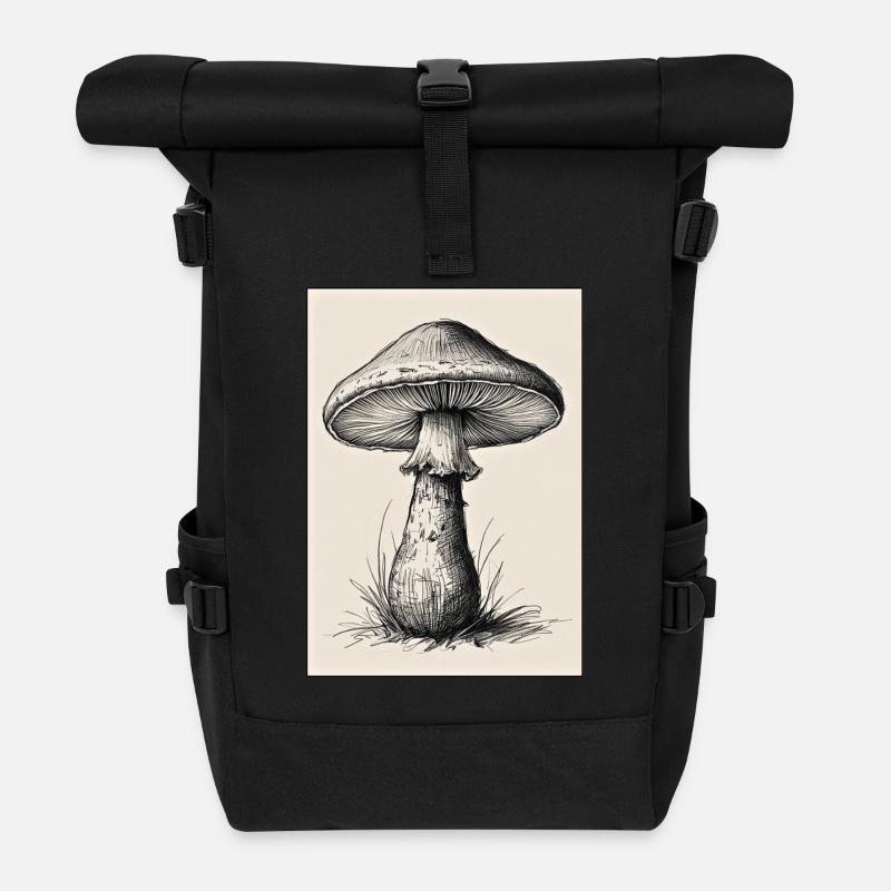 Pilzomania - Rolltop Rucksack - Schwarz