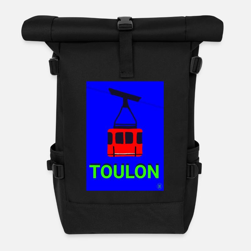 Seilbahn von Toulon - Rolltop Rucksack - Schwarz