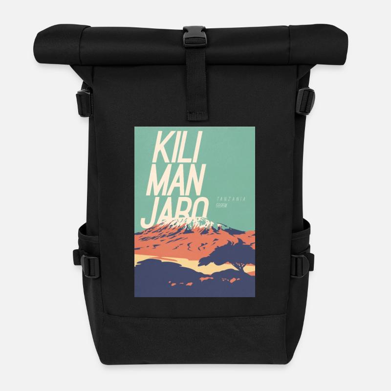 Vibes du Kilimandjaro - Sac à dos roll top - noir