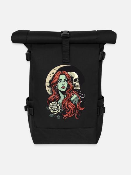 Dark Romance - Roll Top Backpack - black