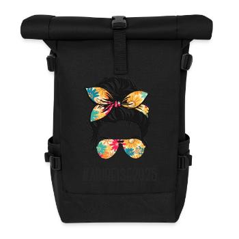 Abireise 2025 Abifahrt Abitour Abitur Klassenreise - Rolltop Rucksack - Schwarz - Vorne