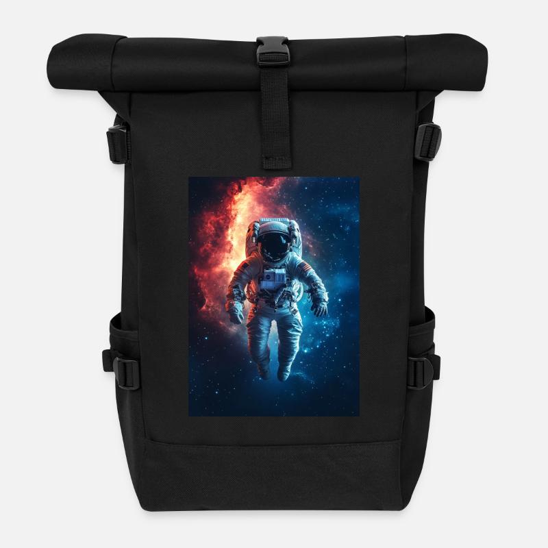 Astronaut 3 - Rolltop Rucksack - Schwarz