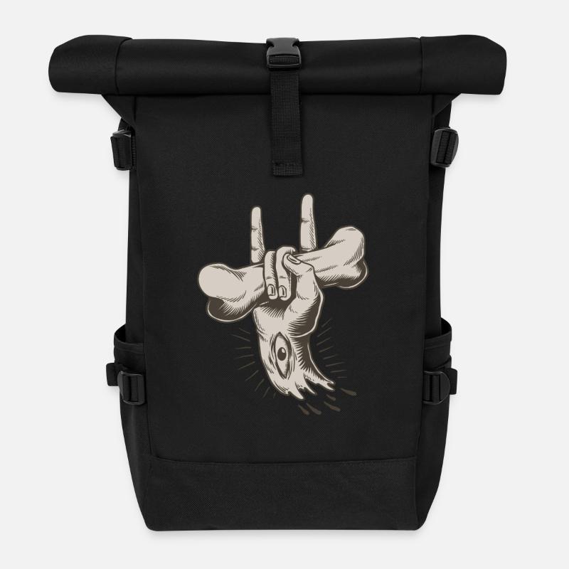HANDFELSEN - Rolltop Rucksack - Schwarz