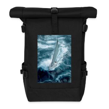 Furchtlose Reise in turbulenten Gewässern - Rolltop Rucksack - Schwarz - Vorne