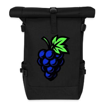 Trauben Symbol Weintrauben - Rolltop Rucksack - Schwarz - Vorne