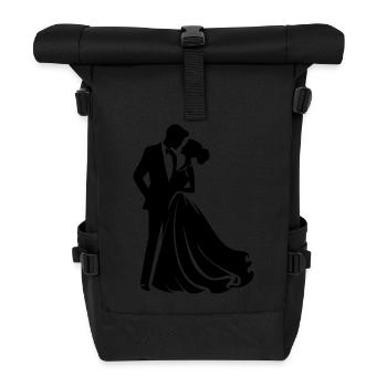 Ehepaar Braut Bräutigam - Rolltop Rucksack - Schwarz - Vorne