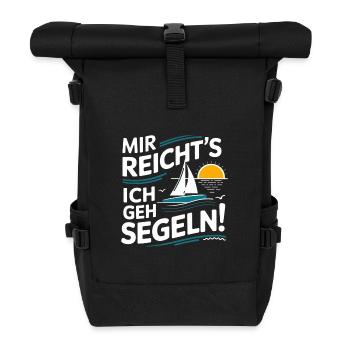 J’en ai assez, je vais faire de la voile | Voilier - Sac à dos roll top - noir - Devant