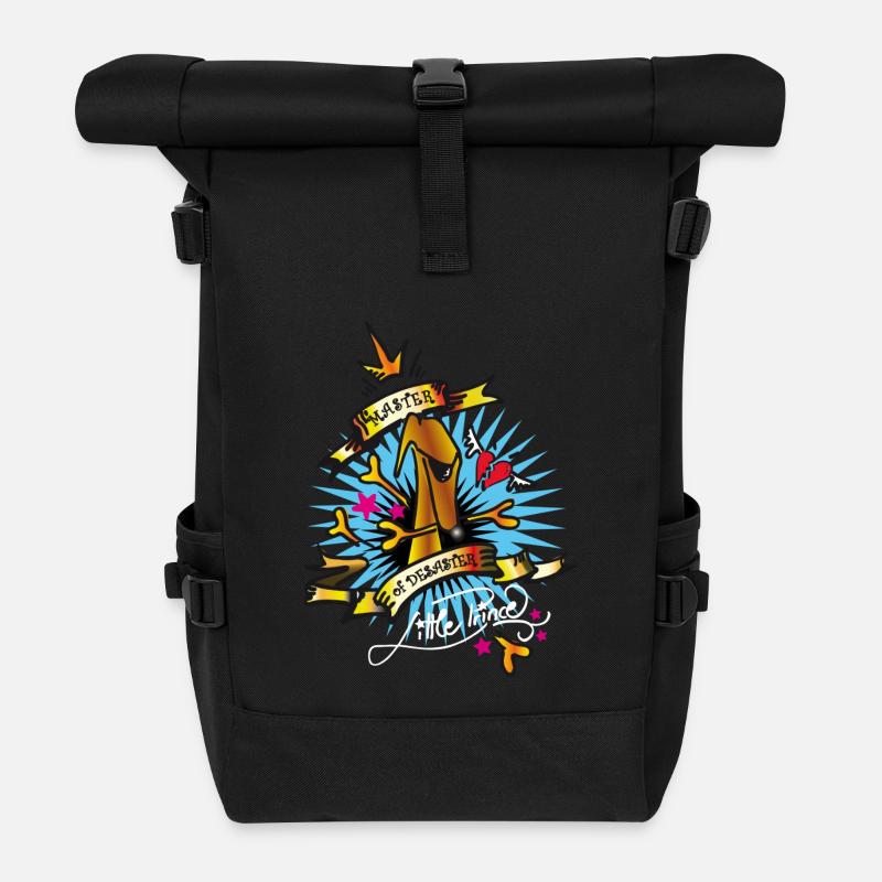 master of disaster white - Roll Top Backpack - black