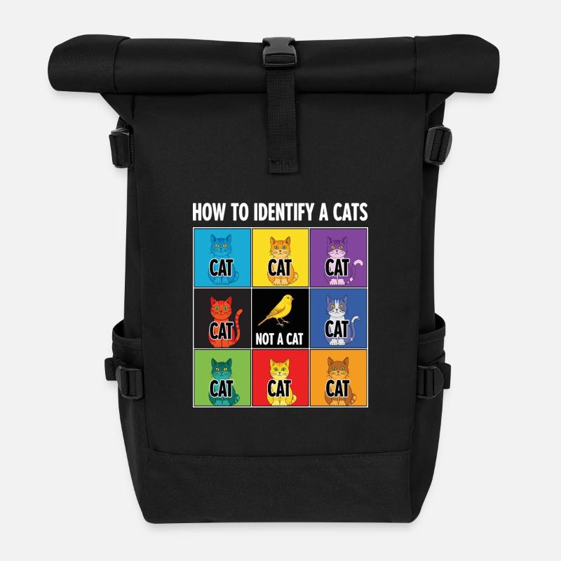 Katzen-Identifizierungs-Guide - Rolltop Rucksack - Schwarz