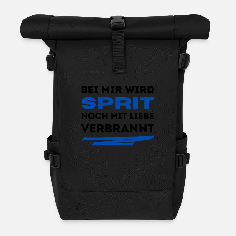 Sprit mit Liebe - Rolltop Rucksack - Schwarz