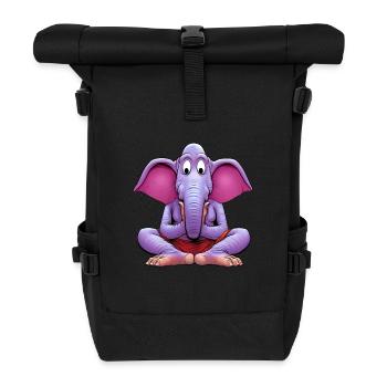 Elefant Yogi - Rolltop Rucksack - Schwarz - Vorne