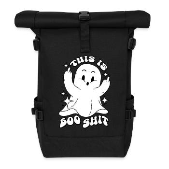 Geist This is Boo Shit Lustige Halloween Sprüche - Rolltop Rucksack - Schwarz - Vorne