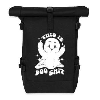 This is Boo Shit - Geist Lustige Sprüche Halloween - Rolltop Rucksack - Schwarz - Vorne