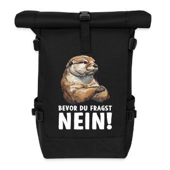 Otter Fischotter Bevor du fragst Nein Wildnis Wald - Rolltop Rucksack - Schwarz - Vorne