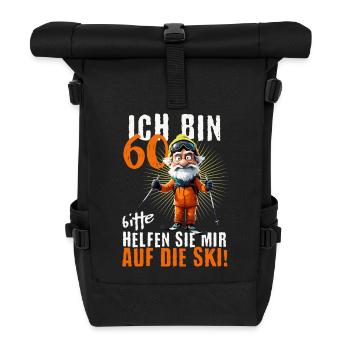 ICH BIN 60 BITTE HELFEN SIE MIR AUF DIE SKI - Rolltop Rucksack - Schwarz - Vorne