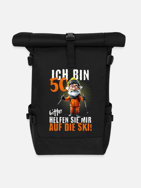 ICH BIN 50 BITTE HELFEN SIE MIR AUF DIE SKI - Rolltop Rucksack - Schwarz