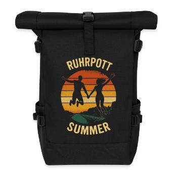 Ruhrgebiet Ruhrpott Sommer Kanal Romantik - Rolltop Rucksack - Schwarz - Vorne