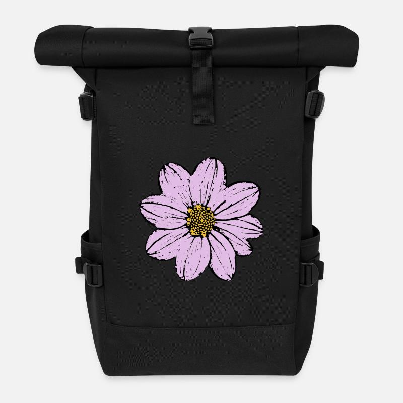 Blume Blüte pastell violett flieder - Rolltop Rucksack - Schwarz