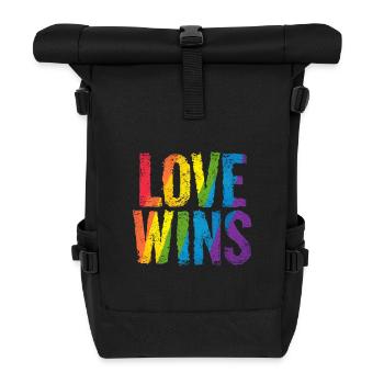 Love Wins | Pride Statement - Roll Top Backpack - black - Front
