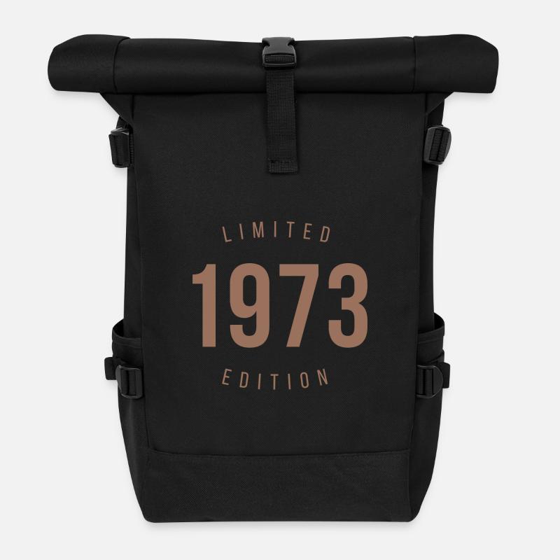 1973 Limited Edition Retro Style Geburtstagsgeschenk - Rolltop Rucksack - Schwarz