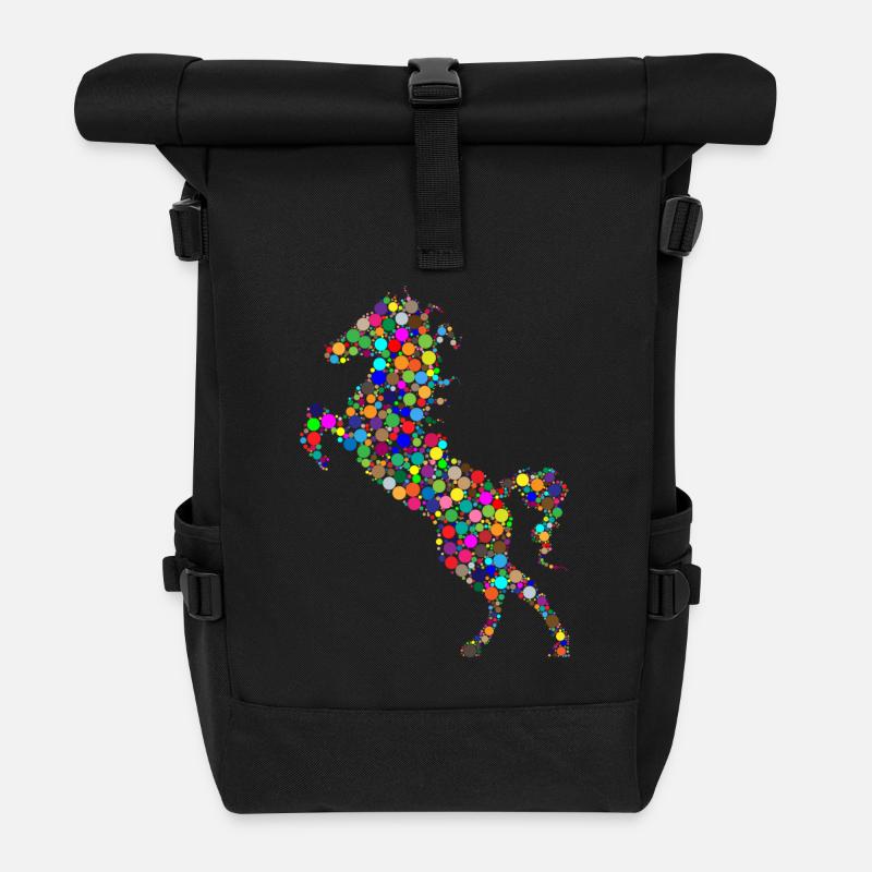 Pferd - Rolltop Rucksack - Schwarz