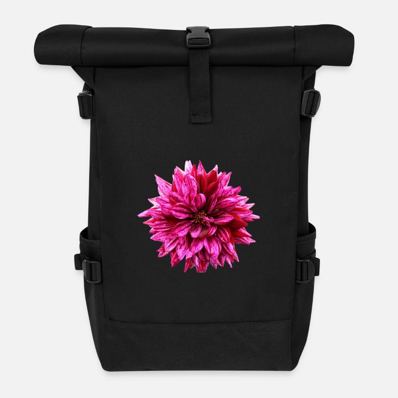 Blume rosa pinke Blume Blumen pink rosa Blumen - Rolltop Rucksack - Schwarz