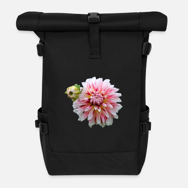 Blume rosa pinke Blume Blumen pink rosa Blumen - Rolltop Rucksack - Schwarz