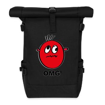 omg smilie - Roll Top Backpack - black - Front