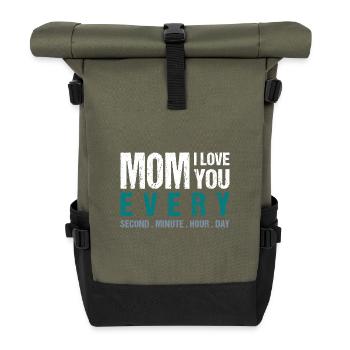 Maman, je t’aime à chaque seconde. Minute. Heure. Jour - Sac à dos roll top - olive/noir - Devant