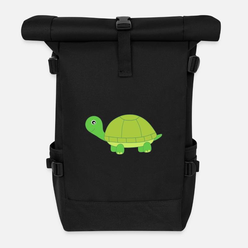 Schildkröte Schildkröten Turtles Tortue - Rolltop Rucksack - Schwarz