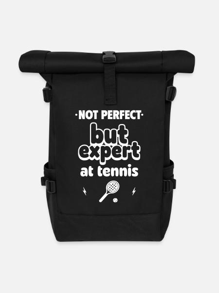 Nicht perfekt, aber Experte im Tennis - Rolltop Rucksack - Schwarz