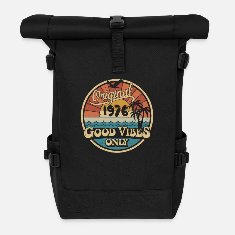 Original 1976 Millésime 1976 Anniversaire Rétro 1976 - Sac à dos roll top - noir