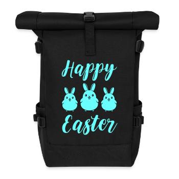 Frohe Ostern Hasen - Rolltop Rucksack - Schwarz - Vorne