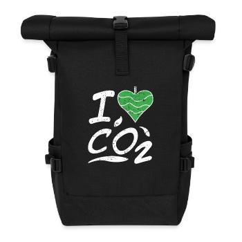 Climate Change I Love CO2 Vintage Gift Idea - Roll Top Backpack - black - Front