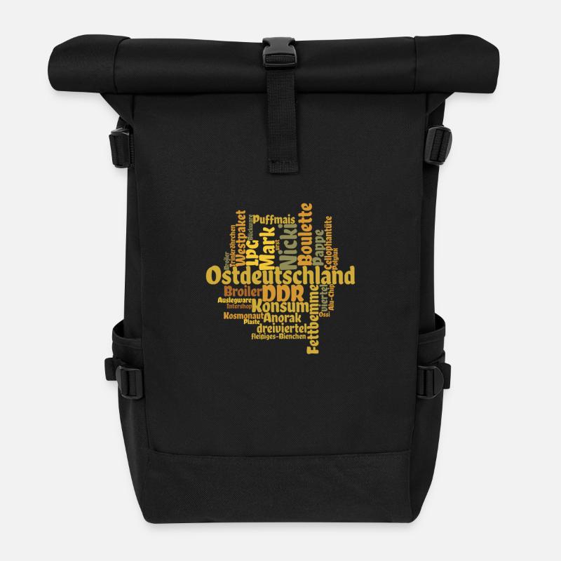 DDR Wortwolke Nicki Wörtersammlung - Rolltop Rucksack - Schwarz