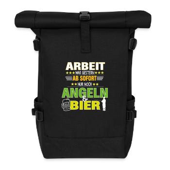 Retraité pêcheur pêcheur à la pêche et bière - Sac à dos roll top - noir - Devant