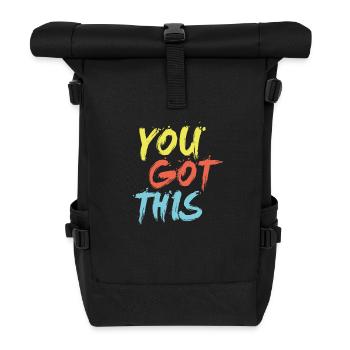 Tu peux le faire - Sac à dos roll top - noir - Devant