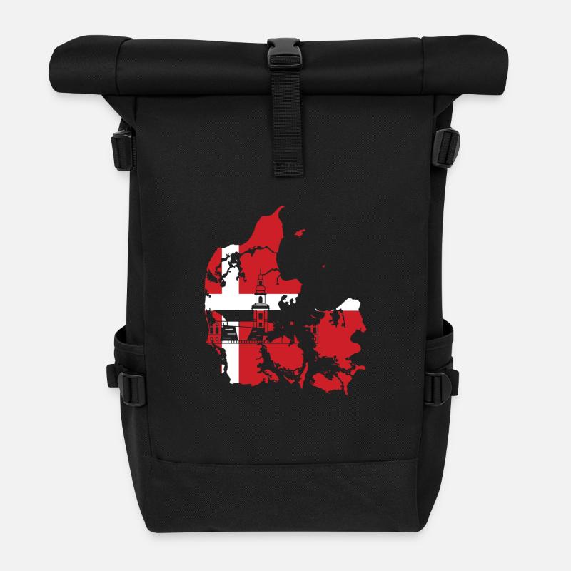 Dänemark Flagge - Rolltop Rucksack - Schwarz
