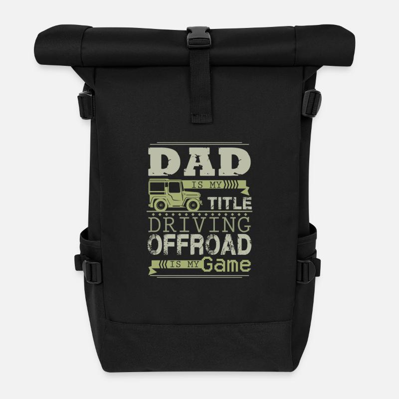 Offroad Papa - Rolltop Rucksack - Schwarz