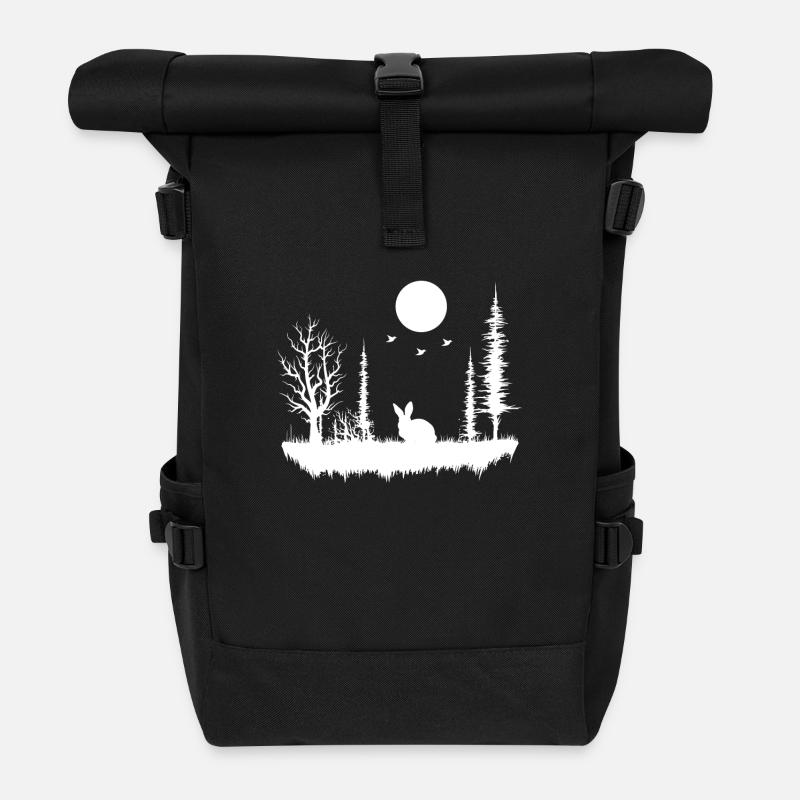 Wald Natur Wildnis - Rolltop Rucksack - Schwarz