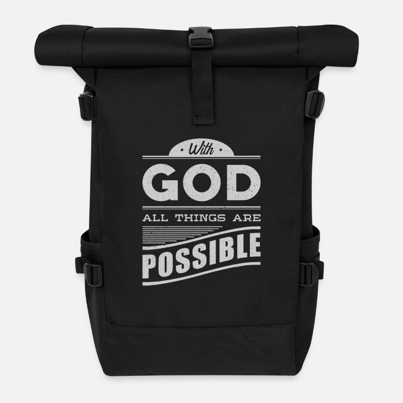 Christians Christian Gift of God - Roll Top Backpack - black