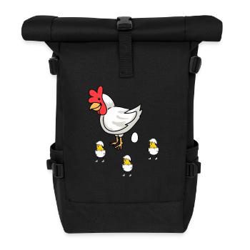 Poultry Poultry Chicken Hen Eggs Easter Children - Roll Top Backpack - black - Front