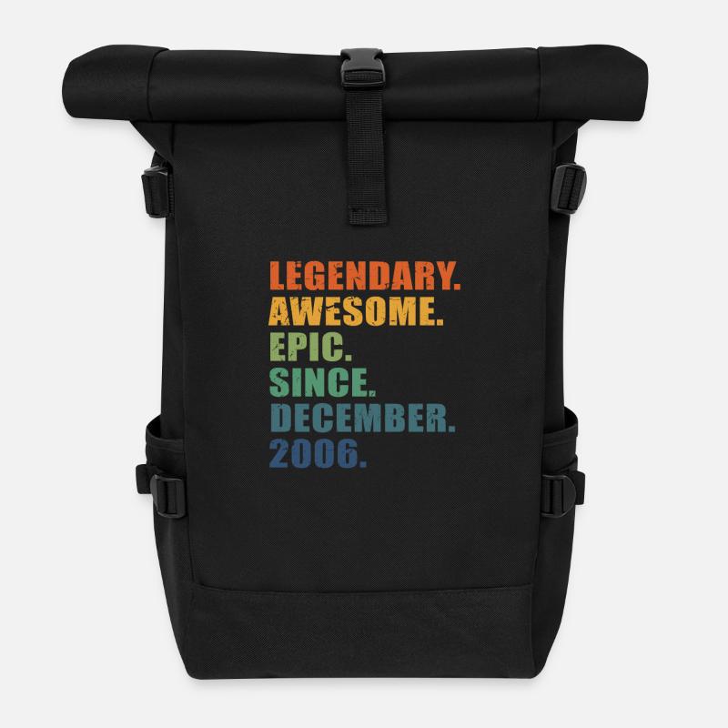 17. Geburtstag, Dezember 2006, 17-jähriges Jubiläum - Rolltop Rucksack - Schwarz