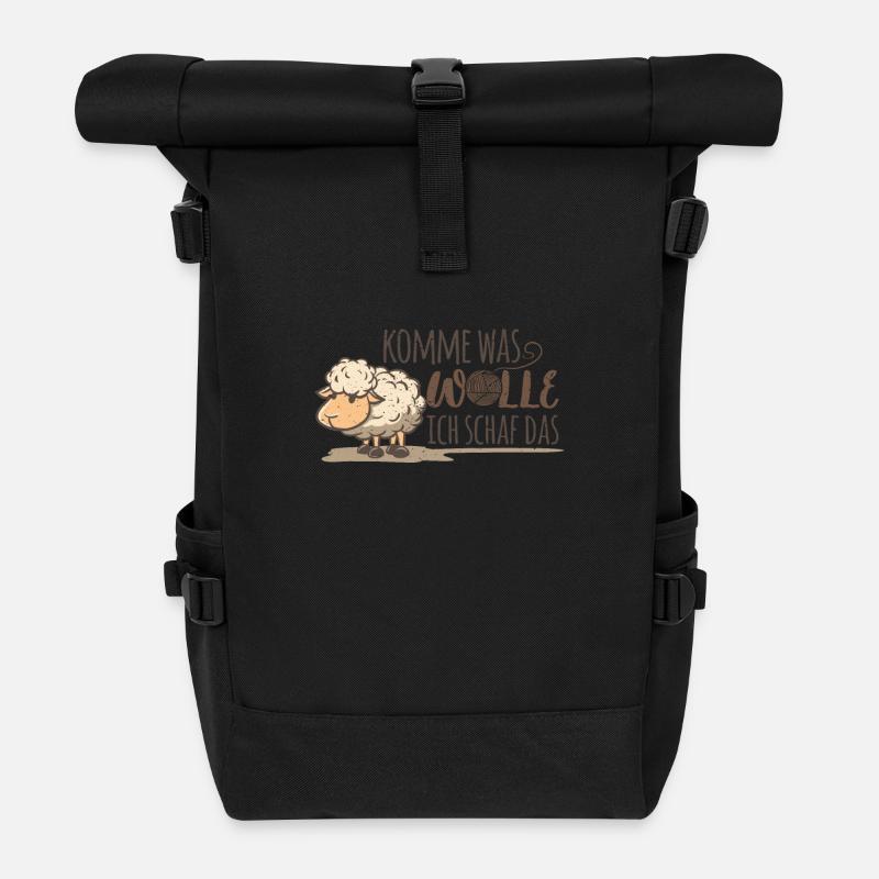 Schaf Schafe, Bauern Hirten Bauern Geschenk - Rolltop Rucksack - Schwarz