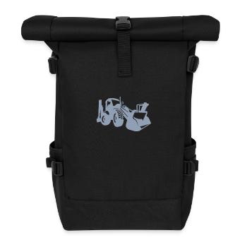 Baggerfahrer Bagger Frontlader Sprüche - Rolltop Rucksack - Schwarz - Vorne