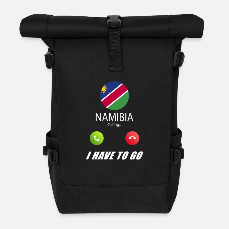 Namibia ruft an Lusiger Flaggen Spruch - Rolltop Rucksack - Schwarz