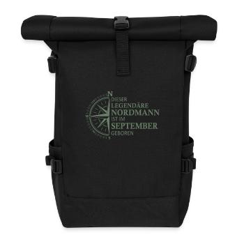 Norden Norddeutsch September Geburtstag Sprüche - Rolltop Rucksack - Schwarz - Vorne