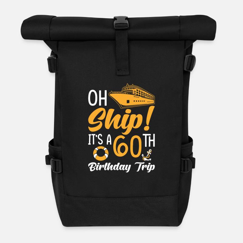 Kreuzfahrt 60. Geburtstag Reise - Rolltop Rucksack - Schwarz