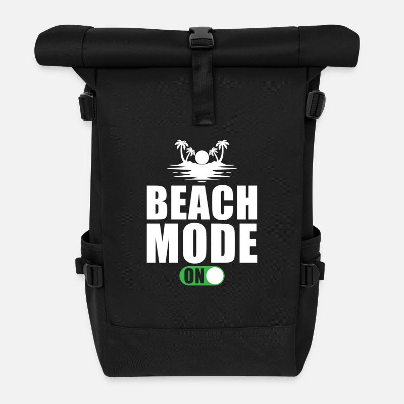 Beach Holiday Beach Mode On - Roll Top Backpack - black