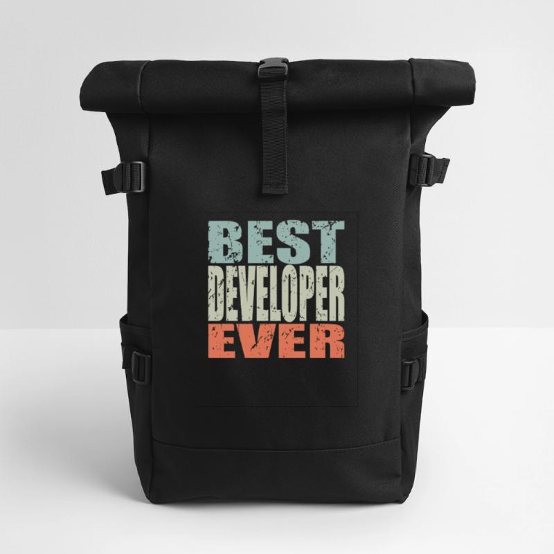 Best Developer ever Developer Gift Roll Top Backpack